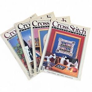 Vintage Cross Stitch & Country Crafts 100+ project pattern magazine 4 pc. lot